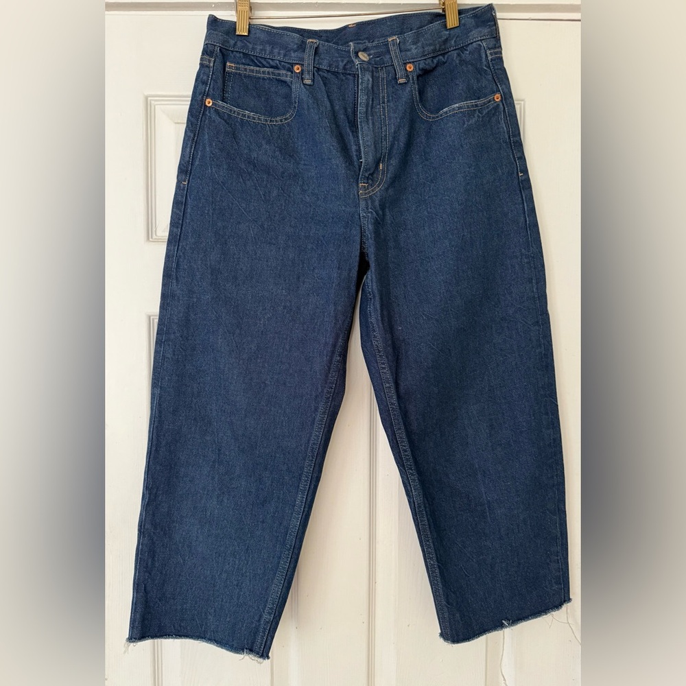 GAP High Rise Barrel Women Jeans - Dark Blue